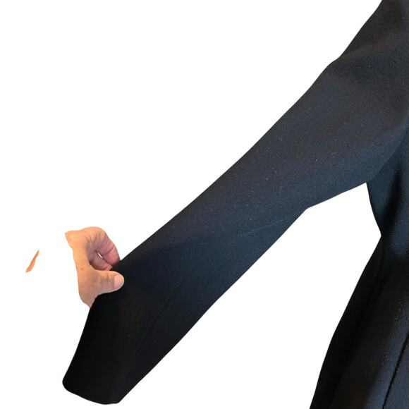 Outbrook 100% Wool Jacket Faux Fur Shawl Collar SZ M 8-10 Black Overcoat Preppy - Picture 6 of 12